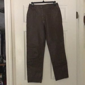Metrostyle size 4p brown leather 5 pocket pants